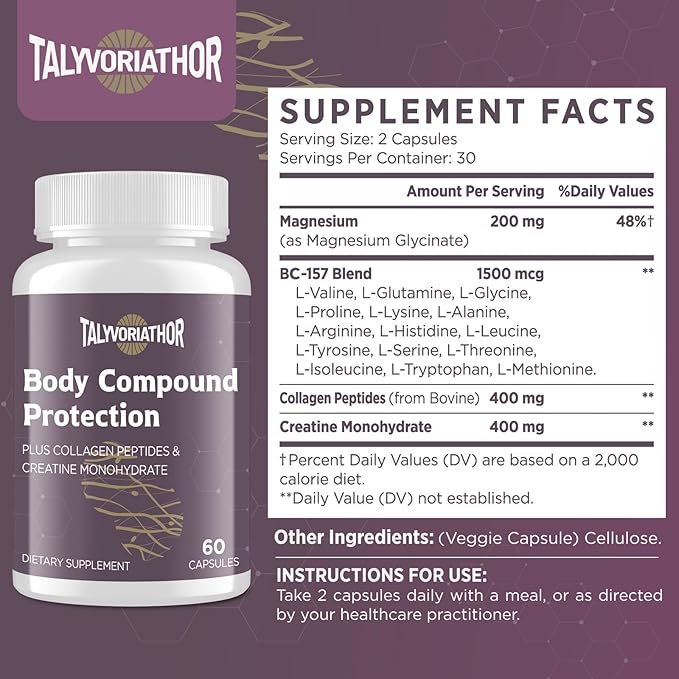 New 157 Body Compound Protection 1500mcg for Men & Women | Gluten-Free | 60 Capsules