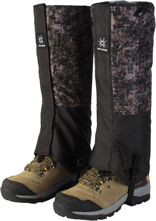 Waterproof Hiking Gaiters,Snow Boot Gaiters with Rubber Foot Strap,Lightweight and Adjustable,for Men and Women Hiking,Skiing,Mountaineering,Walking,etc.