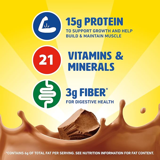 Carnation Breakfast Essentials High Protein with Fiber Ready-to-Drink, 8 FL OZ Carton, Rich Milk Chocolate (Pack of 24)