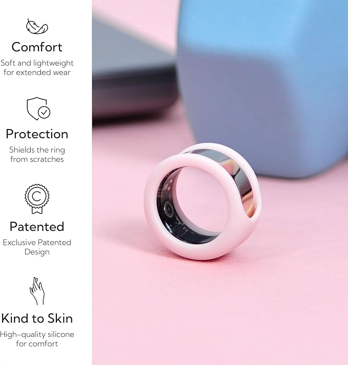 Rinfit Smart Ring Protector - Silicone Ring Enhancer for Active Lifestyle and Gym - StyleFit U.S. Design Patent - Pink, Size 13
