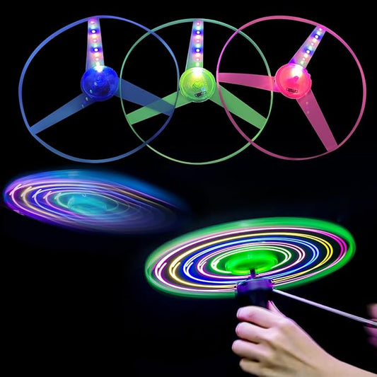 M.best 12 Sets LED Flying Set, Fun Flying Saucers Toys for Kids with Flashing Lights, Flying Toy Outdoor Toys Glow in The Dark Party Supplies Party Favors for Kids 4-8 8-12