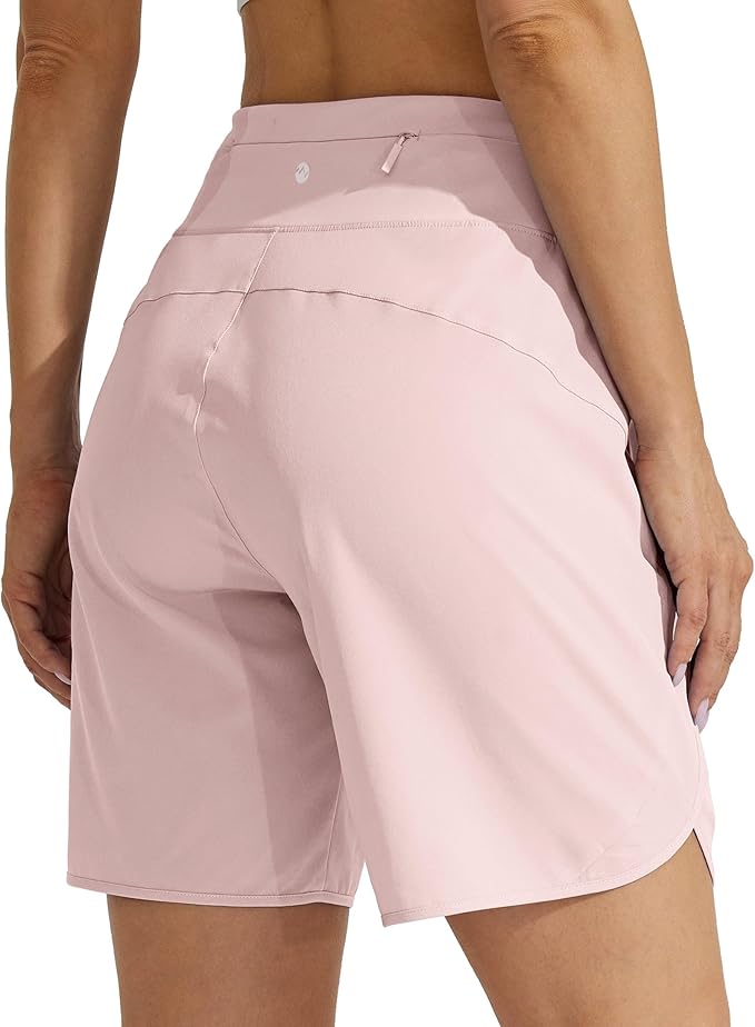 Willit Women's 7" Athletic Running Shorts Long Workout Hiking Shorts Quick Dry High Waisted Active Zipper Pocket(X-Small)