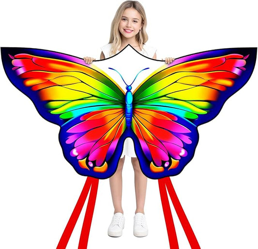 Butterfly Kites for Kids & Adults, Easy to Fly Design with Long Tail for Stability, for Kids Ages 4-8 & Beginners, Beach & Park Use | Family Outdoor Fun
