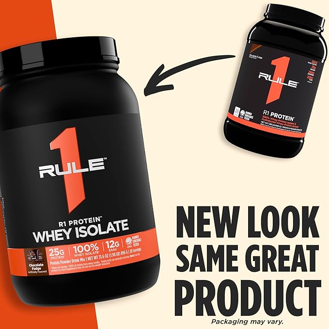 Rule 1 R1 Protein Whey Isolate - with 25g Protein & 6g BCAA Exclusively from Isolated & Hydrolyzed Sources for Workout Recovery (2 Pounds*, Chocolate Peanut Butter)