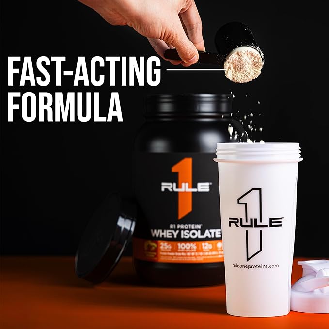 Rule 1 R1 Protein Whey Isolate - with 25g Protein & 6g BCAA Exclusively from Isolated & Hydrolyzed Sources for Workout Recovery (5 Pounds*, Chocolate Fudge)
