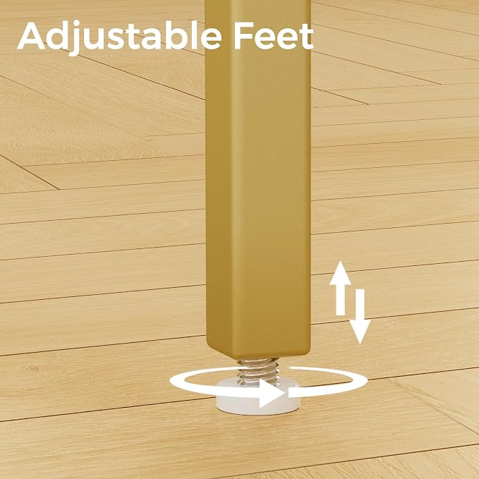 Homleke Glass Coffee Table, Modern Rectangular Coffee Table for Living Room, Minimalist Center Tea Table with Sturdy Metal Frame for Apartment, Office, Easy Assembly, 39.4 x 19.7 x 17.7 Inches, Golden