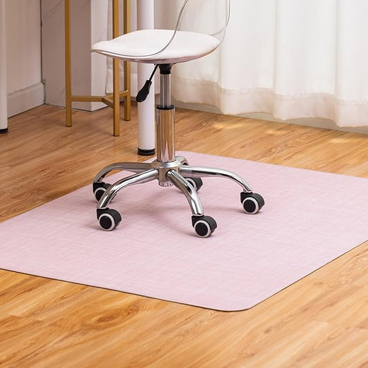 BARoyal Office Chair Mat for Hardwood Floor Under Desk Computer Rolling Chair Mat for Wood/Tile Floor Non-Slip Heavy Duty Desk Rug PVC Plastic Hard Floor Protector 36" x 48"(Blush)