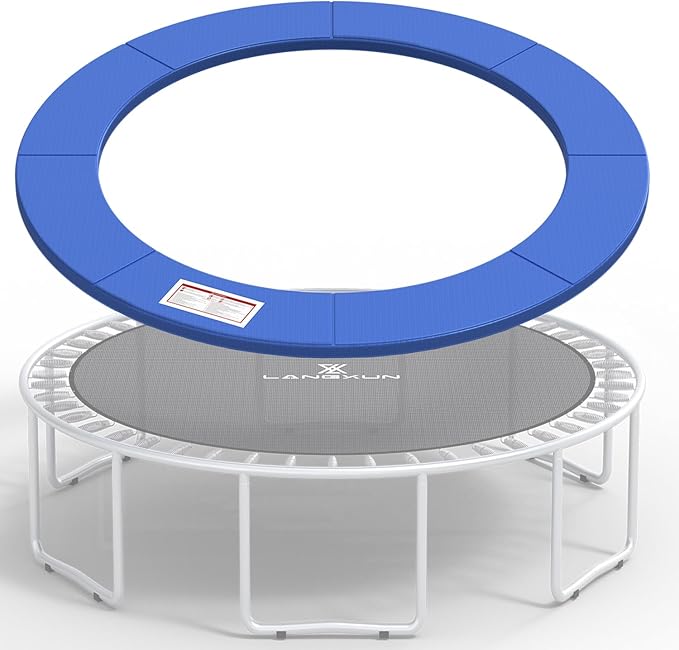 LANGXUN Universal Trampoline Repalcement Safety Pad, 8ft 10ft 12ft 14ft 15ft 16ft Waterproof Surround Spring Foam Cover for Round Frame