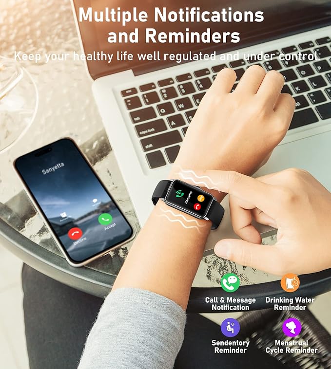 Smart Watch Health Fitness Tracker with 24/7 Heart Rate, Blood Oxygen Blood Pressure Sleep Monitor, 115 Sports Modes, Step Calorie Counter Pedometer IP68 Waterproof for Android and iPhone Women Men