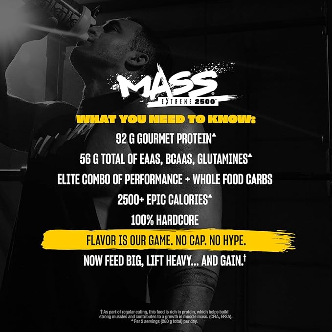 Mutant Mass Extreme Gainer ??Whey Protein Powder ??Build Muscle Size and Strength ??High Density Clean Calories (Vanilla Ice Cream, 6 lbs)