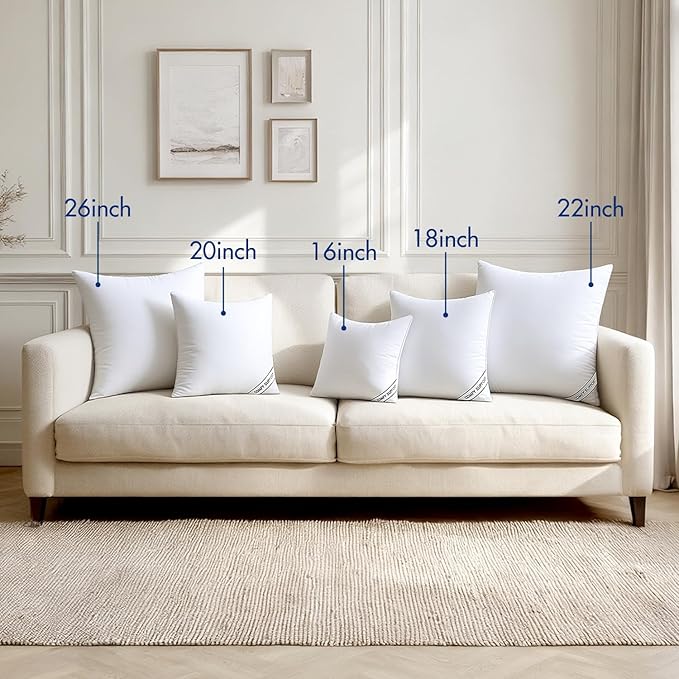 MIULEE 12x20 Inch Pillows Inserts, Pack of 2 Down Alternative Virgin Filling Comfy Support Throw Pillows for Sofa Couch Bed