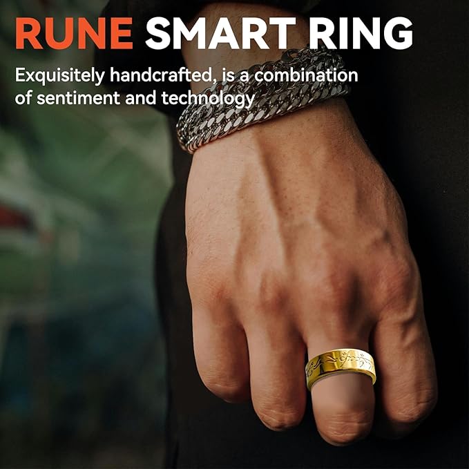 Ultra Smart Ring for Women Men,Health Fitness Tracker with Sleep/Blood Pressure/Oxygen Monitoring, Heart Rate & Activity Tracking,IP68 Waterproof, 5+Day Battery,No Subscription Fee 1-Gold 11