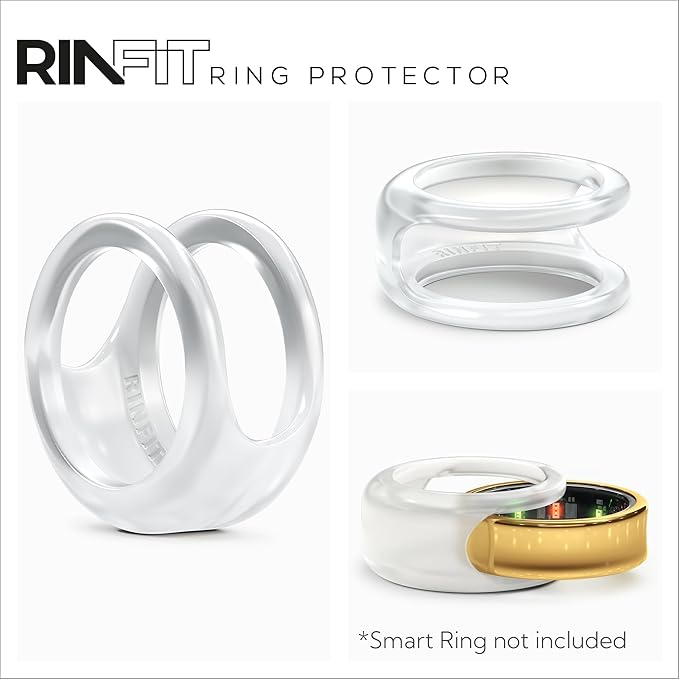 Rinfit Smart Ring Protector - Silicone Ring Enhancer for Active Lifestyle and Gym - StyleFit U.S. Design Patent - Frosted, Size 10