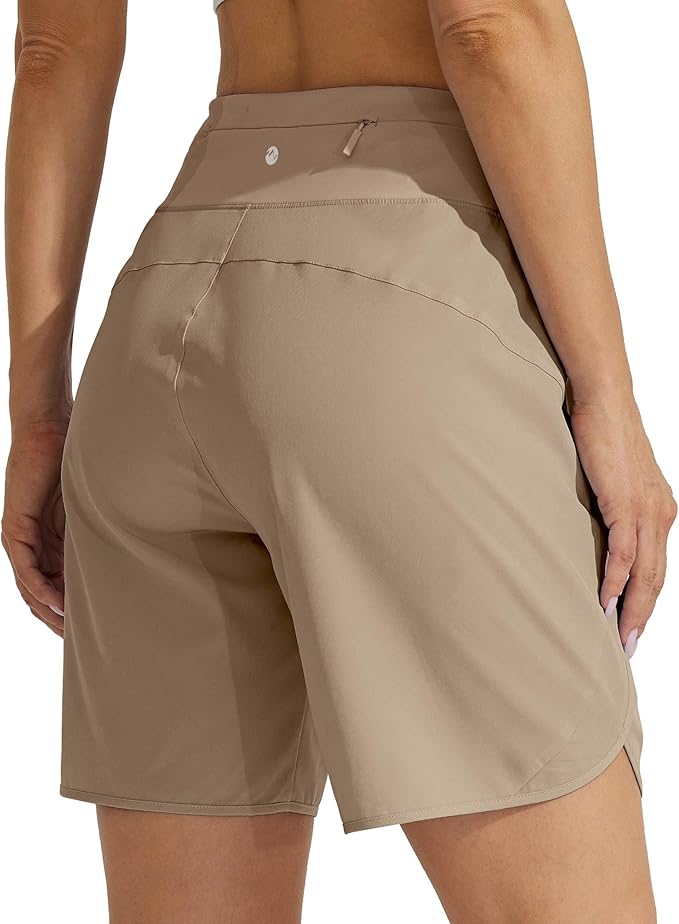 Willit Women's 7" Athletic Running Shorts Long Workout Hiking Shorts Quick Dry High Waisted Active Zipper Pocket(3X-Large)