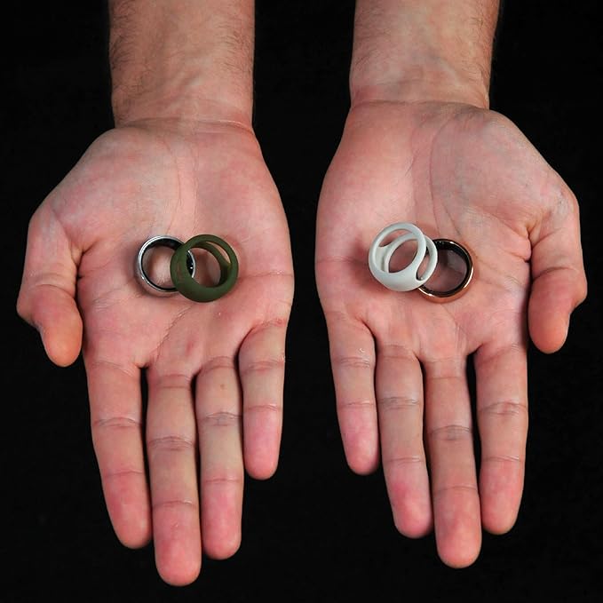 Rinfit Smart Ring Protector - Silicone Ring Enhancer for Active Lifestyle and Gym - StyleFit U.S. Design Patent - Stone, Size 13