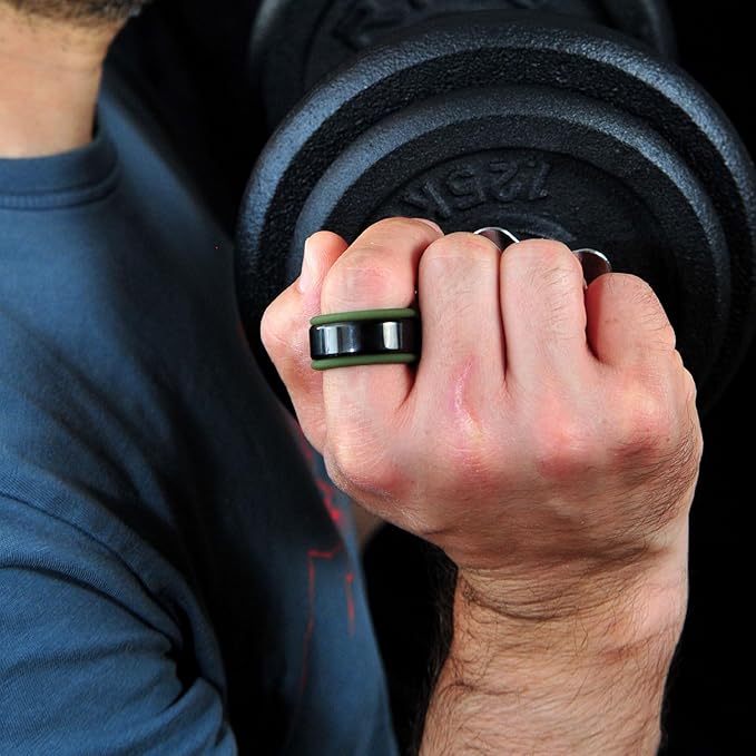 Rinfit Smart Ring Protector - Silicone Ring Enhancer for Active Lifestyle and Gym - StyleFit U.S. Design Patent - Green, Size 9