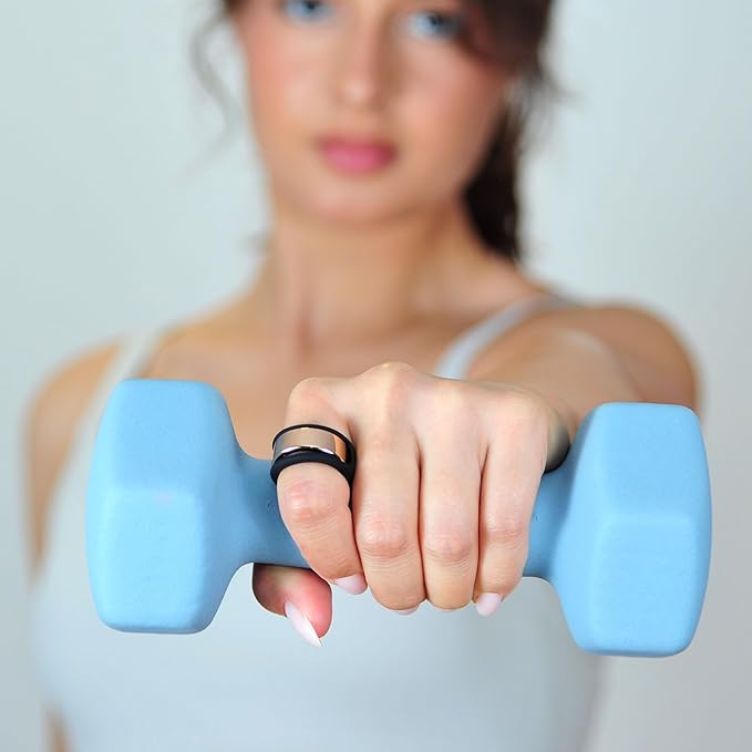 Rinfit Smart Ring Protector - Silicone Ring Enhancer for Active Lifestyle and Gym - StyleFit U.S. Design Patent - Black, Size 10
