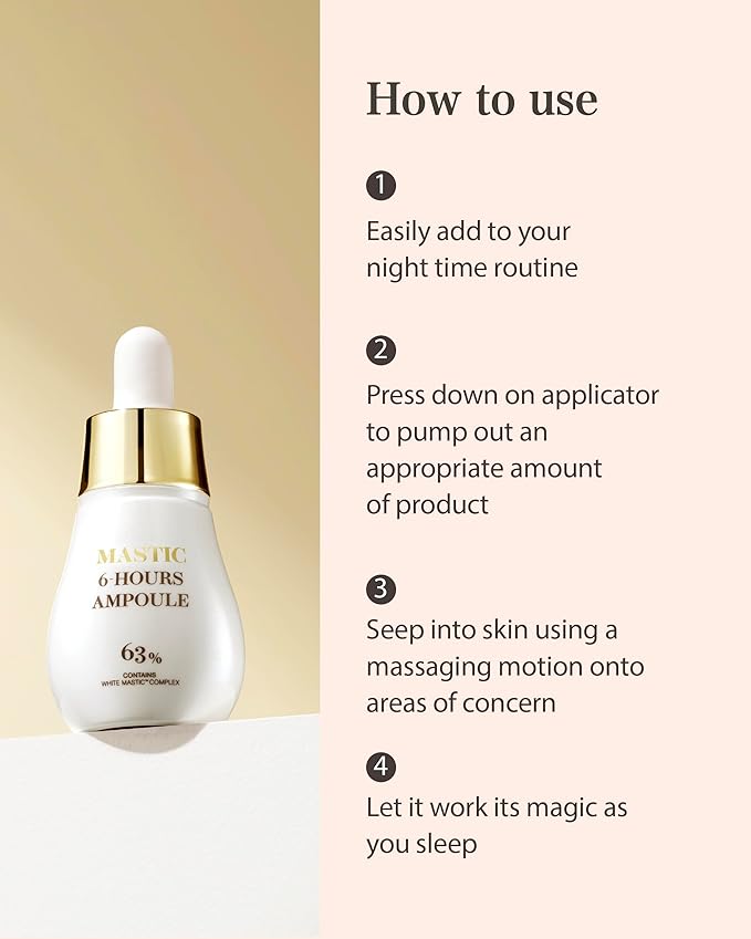 MASTINA Mastic Ampoule Serum Spoid Type Set(Dropper Type, 0.5fl oz, pack of 3), Fermented Mastic Gum. White Mastic Complex 63% + Tranexamic Acid 2% + Niacinamide 5%