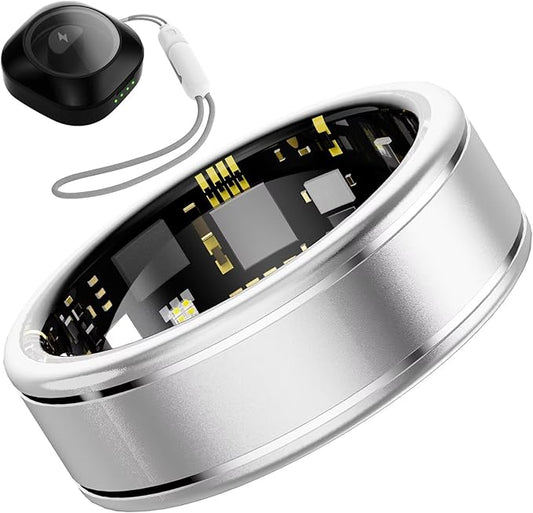 Smart Ring for Women ??Fitness Tracker Ring with Heart Rate, SpO2, Blood Pressure, Sleep Monitoring, Step & Calorie Counter, No Subscription Fee, iOS & Android Compatible (Silver, 11)