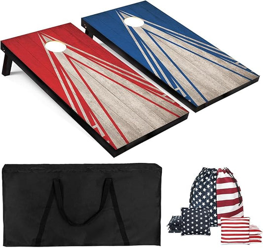 Cornhole Board Set with Carrying Bags & 8 Bean Bags Corn Hole Boards Bean Toss Game for Adults Family Outdoor Lawn Outside Backyard Games