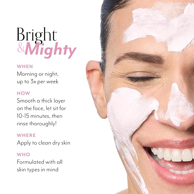Bliss Mighty Marshmallow + Vitamin C Whipped Mask - Brighten & Hydrate Skin with Marshmallow Root, Vitamin C Powerhouse Blend, Zinc PCA and Olive Leaf Extract - 1.7 Oz