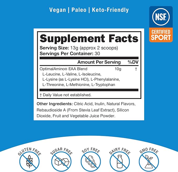 Amino Acid Powder | 99% Utilized Essential Amino Acid (EAA) Supplement | Pre/Post Workout & Muscle Recovery | NSF for Sport Certified | Sour Green Apple Flavor