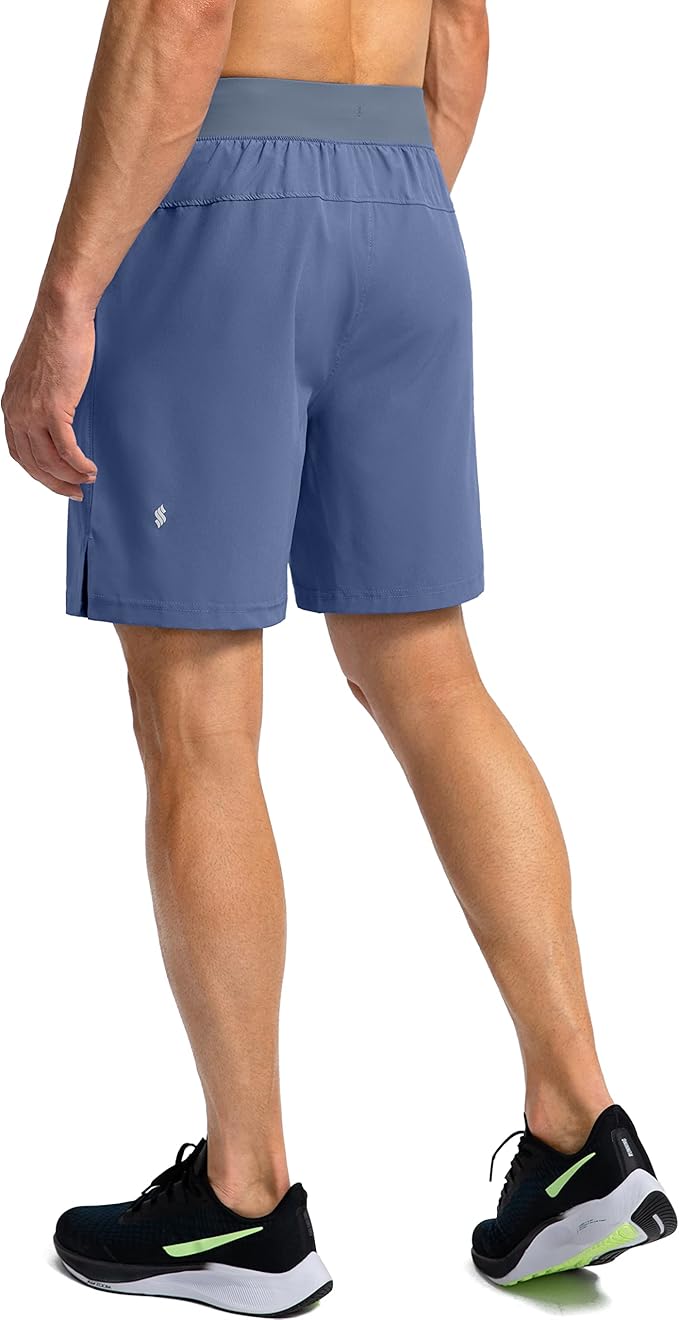Men's Running Shorts with Zipper Pockets 9 Inch/ 7 Inch / 5 Inch Lightweight Quick Dry Gym Workout Athletic Shorts for Men(7 inch)