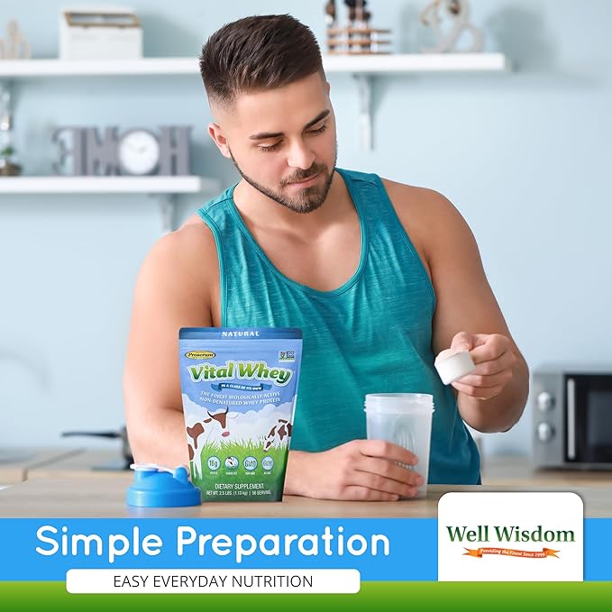Grass-Fed Whey Protein Powder for Immune Vitality, Natural Cocoa 2.5lbs (56 Servings), 15g Protein Per Serve, Vital Whey, Clean Holistic, Wellness Nutrition
