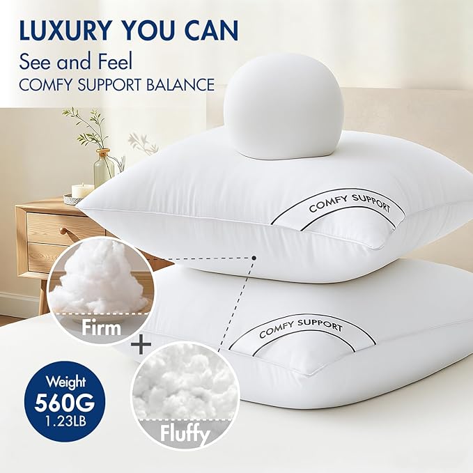 MIULEE 18x18 Inch Pillows Inserts, Pack of 2 Down Alternative Virgin Filling Comfy Support Throw Pillows for Sofa Couch Bed