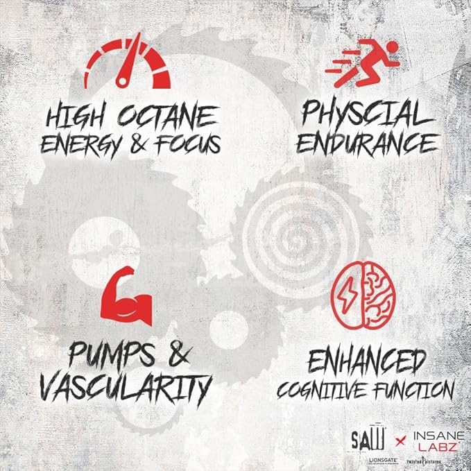 Insane Labz Psychotic SAW, High Stim Pre Workout Powder with OxyGold­??and AMPiberry®,Extreme Lasting Energy with Teacrine®,Focus with CognitIQ® and Endurance (30 Servings (Pack of 1), Blue Raspberry)