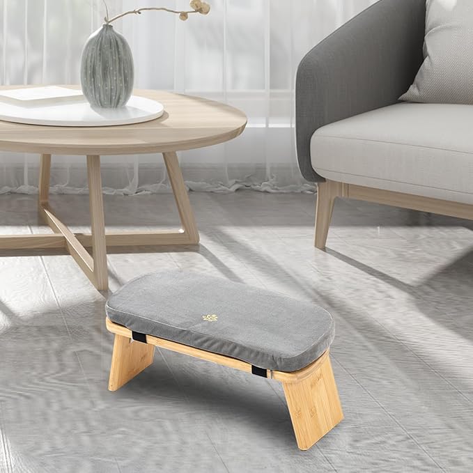 Meditation Bench, Bamboo Meditation Stool, Folding Kneeling Meditation Bench, Seiza Prayer Bench, Prayer Bench with Meditation Cushion, Kneeling Stool