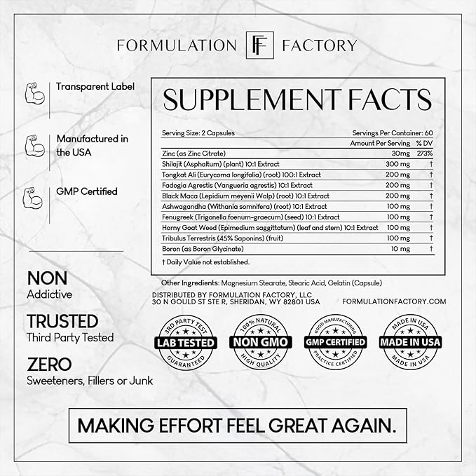 Self Obsessed 10 in 1 Masculinity Maximizer Supplement, Shilajit for Men, Tongkat Ali, Ashwaganda, Fenugreek Muscle Growth, Energy, Drive, Strength, Recovery 2 Month (Pack of 1)