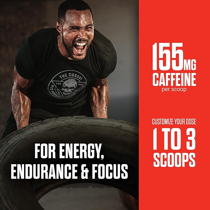 JNX SPORTS The Curse! Pre Workout Powder for Men & Women, Caffeine, Beta-Alanine, Creatine, L-Citrulline, 30 Servings, Blue Raspberry Flavor ??Boost Energy, Strength & Focus