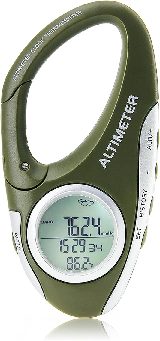 Digital Altimeter Portable Compass with Weather Forecast Multi Function Altimeter Barometer for Hiking, Camping, RVs and Outdoor Activities