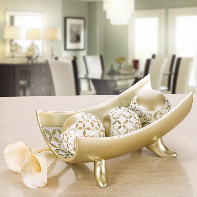 Creative Scents Schonwerk Diamond Lattice Decorative Bowl Table Centerpiece - Home Decor for Living Room, Centerpieces Table Decorations for Dining Room and Coffee Table