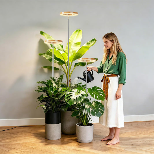 LPMZMBL 3 Packs Grow Lights for Indoor Plants,Plant Grow Light,80 LEDs Full Spectrum Plant Lights for Indoor Growing with 6/12/16H Timer-WG3