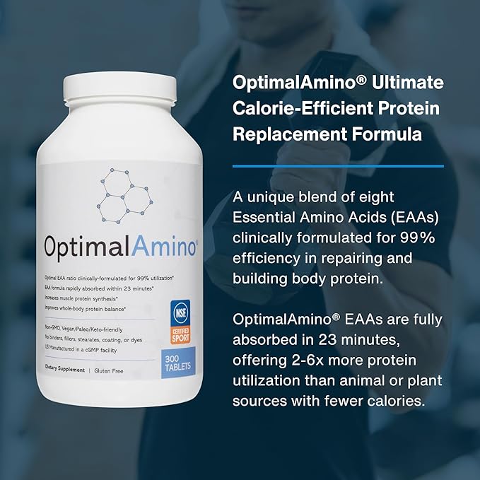 Tablets (300 Count) | 99% Utilized Essential Amino Acid (EAA) Supplement, Increase Muscle Recovery, BCAA Protein Pre/Post Workout | NSF Certified for Sport® Certified