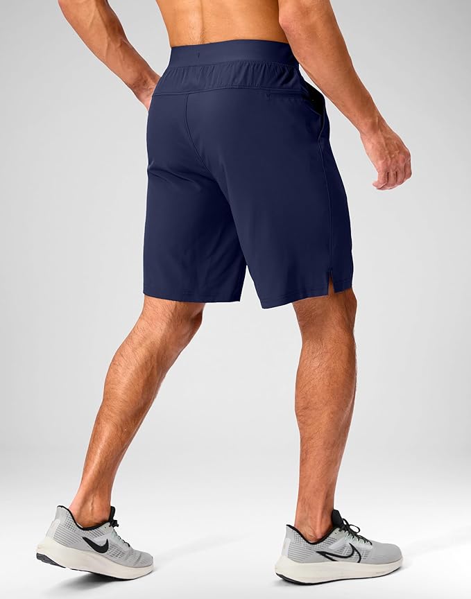 Men's Running Shorts with Zipper Pockets 9 Inch/ 7 Inch / 5 Inch Lightweight Quick Dry Gym Workout Athletic Shorts for Men(9 inch)