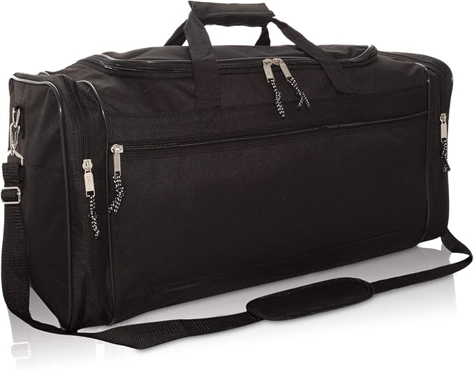 DALIX 25" Extra Large Vacation Travel Duffle Bag (Black, Grey, Navy Blue, Red, Camo)