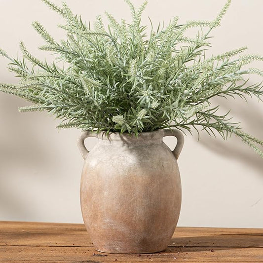 Dobbyby Ceramic Flower Vase 7.6 inch Farmhouse Rustic Vase Decorative Pottery Terracotta Vases for Home Decor Table Mantle Fireplace Living Room Bathroom Wedding Centerpiece (Aged Terra)
