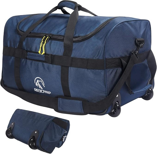 REDCAMP 85L/120L/140L Foldable Duffle Bag with Wheels, Large Travel Duffel Bag