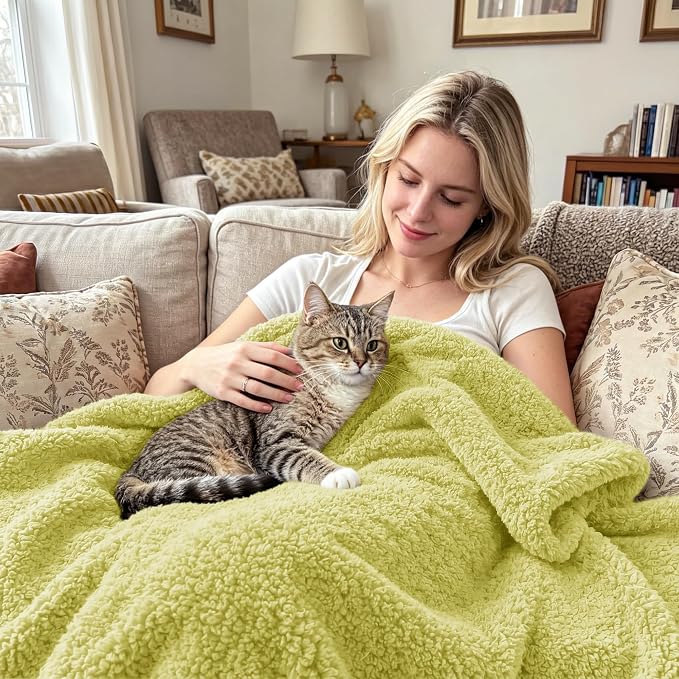 Exclusivo Mezcla Fleece King Size Bed Blanket, Ultra Soft, Lightweight and Fuzzy Light Green Blanket for Women, Home Decor, 90x104 Inches