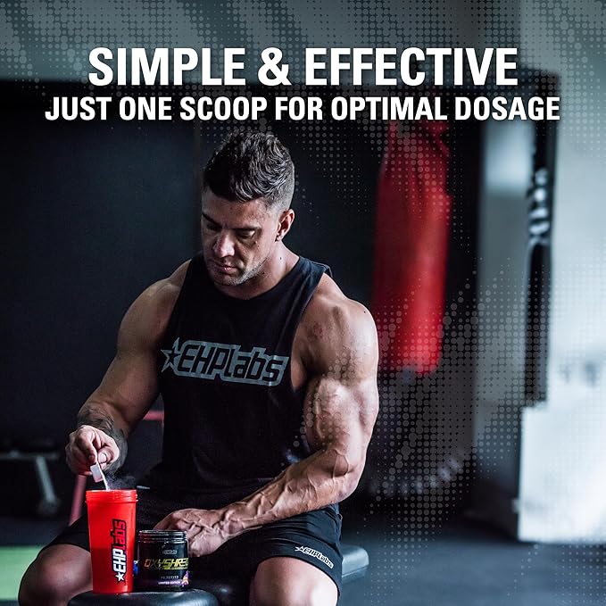 EHP Labs OxyShred Hardcore Super Dosed Pre Workout Powder - Preworkout Powder with L Glutamine & Acetyl L Carnitine, Energy Boost Drink - 275mg of Caffeine - Grape Bubblegum, 40 Servings