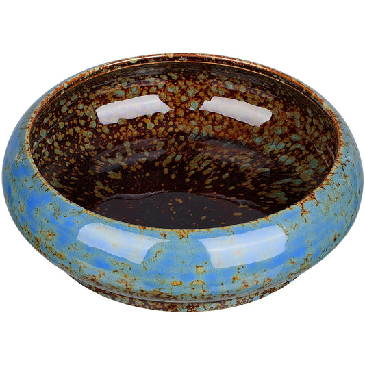 NUOBESTY Ceramic Hydroponic Plant Pot Indoor Succulent Planter for Water Lily and Narcissus Flower 7.3 Inch Decorative Bowl for Garden Balcony Table