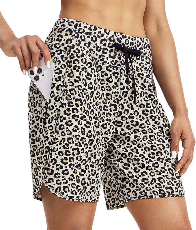 Willit Women's 7" Athletic Running Shorts Long Workout Hiking Shorts Quick Dry High Waisted Active Zipper Pocket(X-Large)
