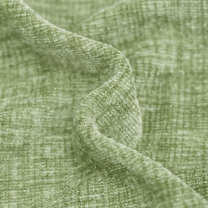 CaliTime Throw Pillow Covers Decorative 24 X 24 Inches Pack of 2 Cozy Chenille Cushion Cases for Couch Sofa Bed Living Room Home Sage Green