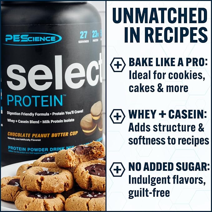 PEScience Select Protein Powder, Whey and Casein Blend, Clean Protein Powder for Women and Men, Low Calorie, Low Carb, Keto Friendly, Gluten Free - Chocolate Peanut Butter Cup - 27 Servings