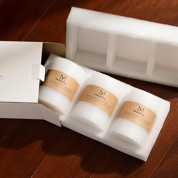MOZEAL 3" x 8" Hand-Poured Unscented Large Candle,Smokeless Rustic Pillar Candle Set of 2,Slow Burn,No Drip,Approx 150 Hours Burning,Wedding,Dinner,Christmas and Home Decorative,Tall Orange Candle