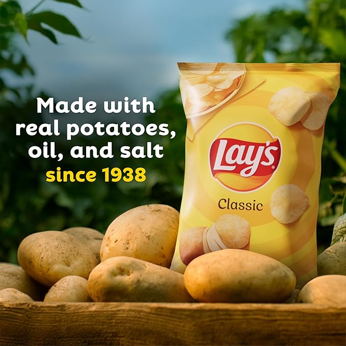Lay's Potato Chips, Sour Cream & Onion, 1.5 Ounce (Pack of 64)