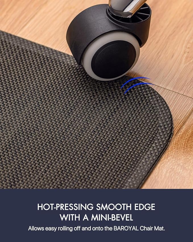 BARoyal Office Chair Mat for Hardwood Floor Under Desk Computer Rolling Chair Mat for Wood/Tile Floor Non-Slip Heavy Duty Desk Rug PVC Plastic Hard Floor Protector 48"x 48" (Espresso)